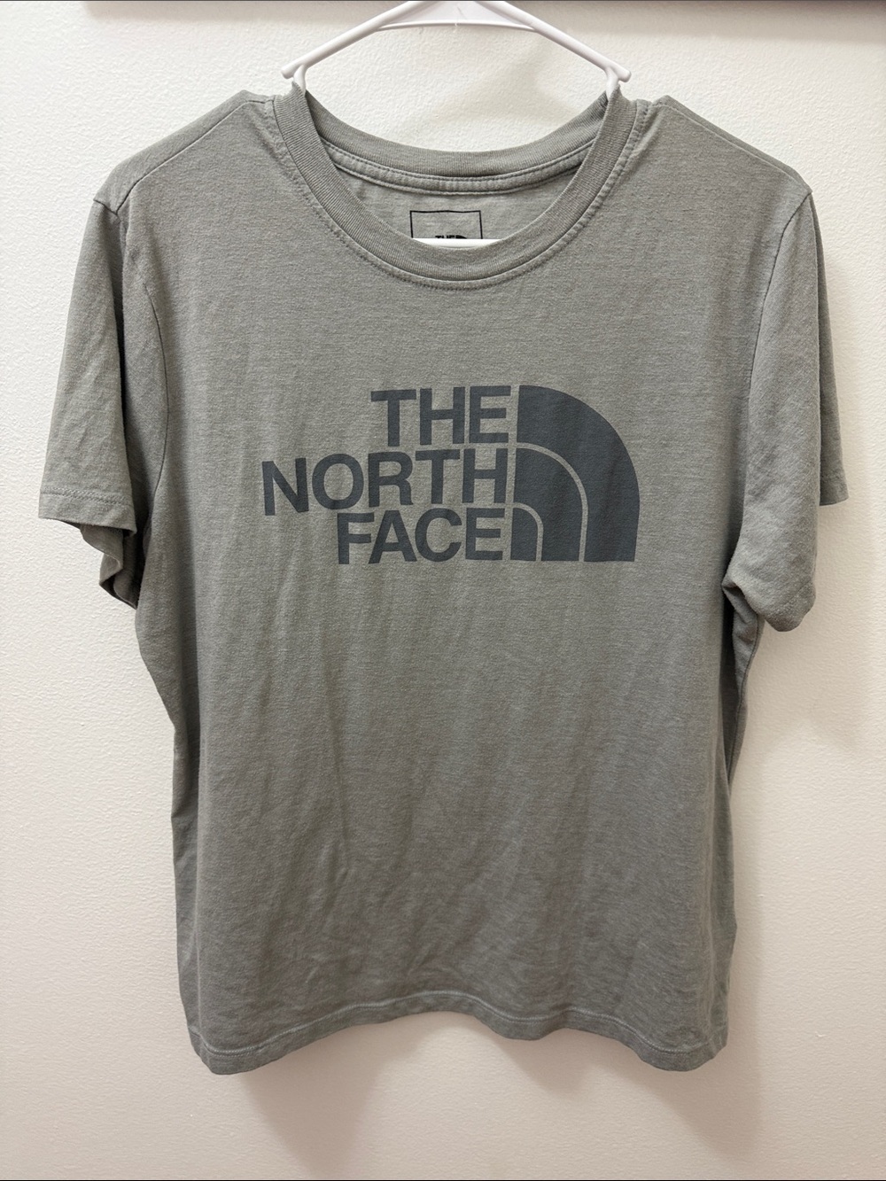 The North Face women Light Grey Logo Short Sleeve Tee